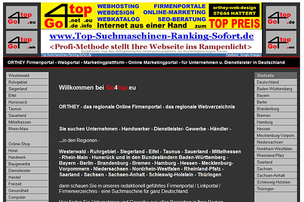 Go4top.de - ORTHEY Firmenportal - Unternehmensportal - Firmenverzeichnis - Branchenportal - Webverzeichnis - Webkatalog fr Unternehmen u. Gewerbe in Hattert / Westerwald WW